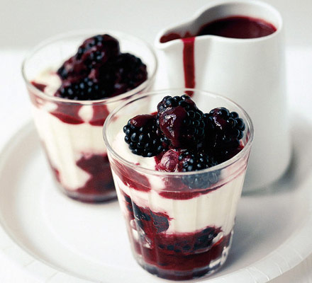 Blackberry honey creams