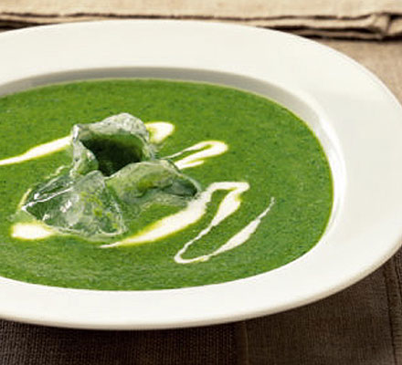 Chilled pea & watercress soup