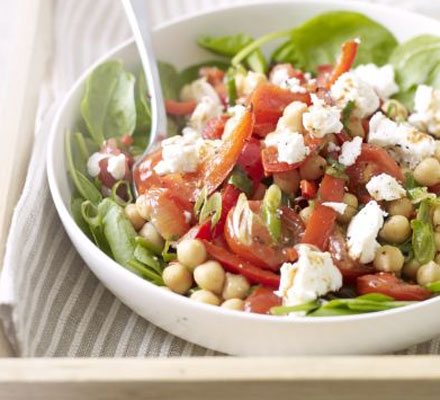 Warm chickpea, chilli & feta salad