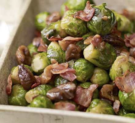 Sprouts with chestnuts & crisp pancetta