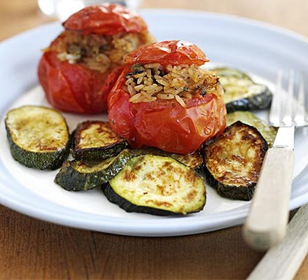 Stuffed summer tomatoes