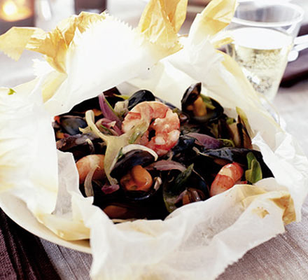 Papillote of seafood