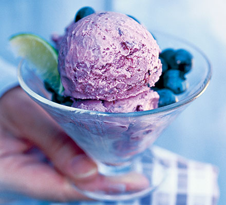 Blueberry, coconut & lime ice  cream