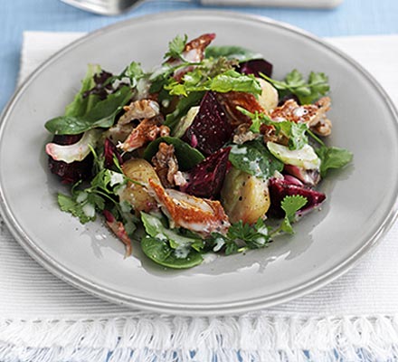 Warm mackerel & beetroot salad