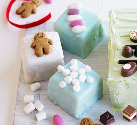 Festive fondant fancies