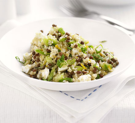 Quinoa, lentil & feta salad