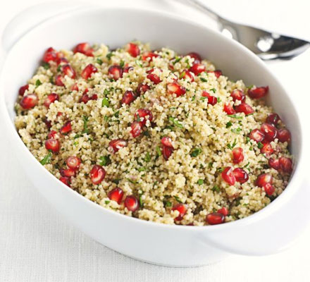 Herby couscous with citrus & pomegranate dressing