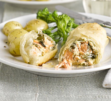 Salmon & watercress parcels