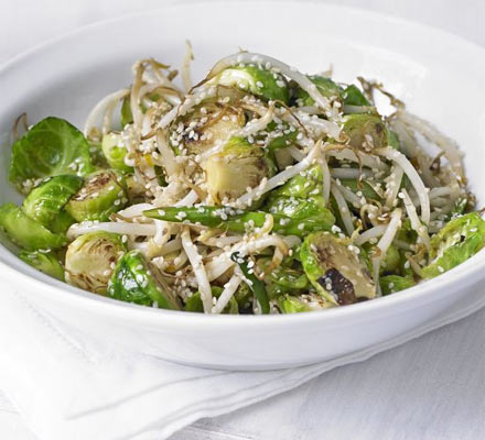 Sprouts with sesame & spring onions