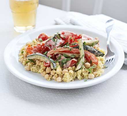 Roasted vegetable couscous with mascarpone