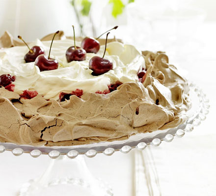 Cherry chocolate Pavlova