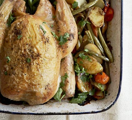 All-in-one chicken, potatoes & green beans