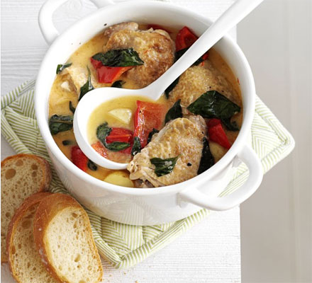 Summer chicken & basil stew