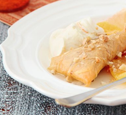 Almond & honey pastries with orange cream