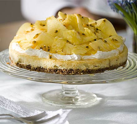 Pineapple & passion fruit cheesecake