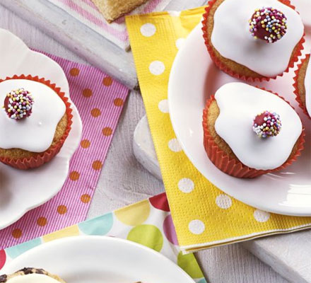 Dotty banana fairy cakes