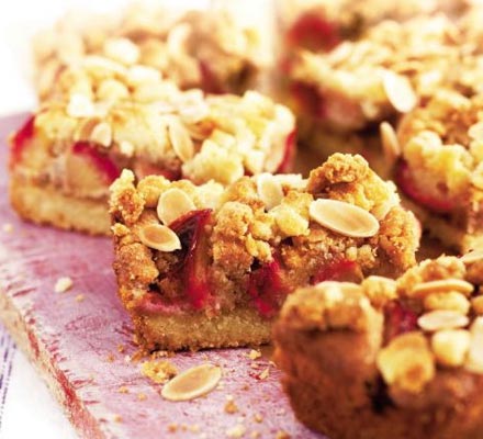 Plum & almond crumble slice