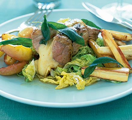 Pork with apple & frizzled sage