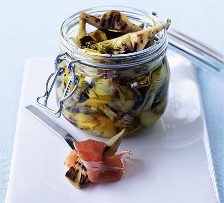 Chargrilled artichokes with lemon