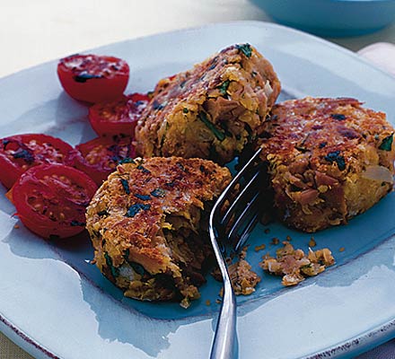 Spicy tuna & chickpea patties