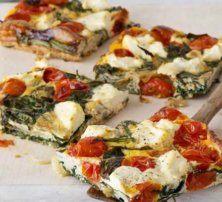 Ricotta, tomato & spinach frittata