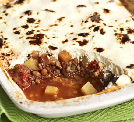 Lentil & lamb moussaka