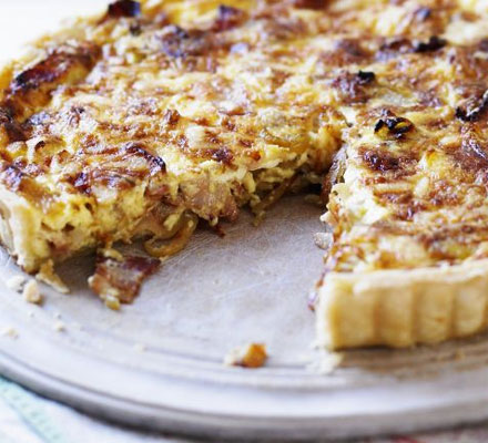 Egg-free cheese & bacon quiche