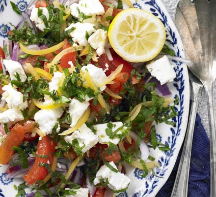 Preserved lemon & tomato salad with feta