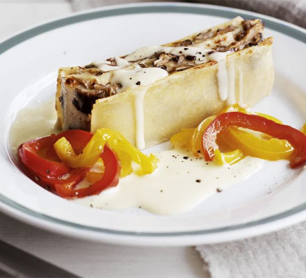 Wild mushroom lasagne with a parmesan cream