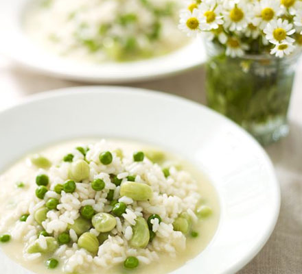 Risotto with peas & broad beans