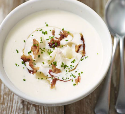 Smoked haddock & new potato soup with maple drizzle