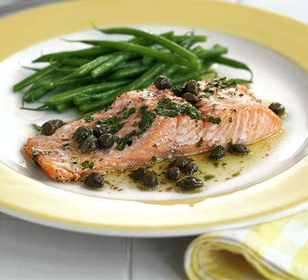 Buttery trout with capers