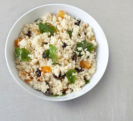 Couscous with pine nuts, coriander & raisins