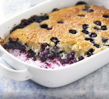 Blueberry & coconut pudding