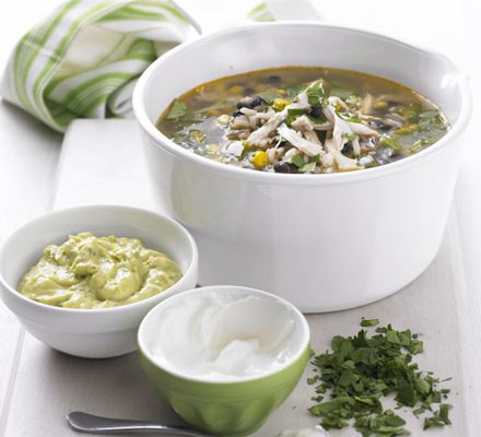 Mexican chicken & wild rice soup