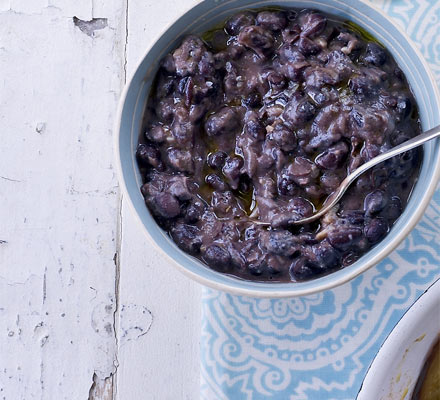 Simple mashed black beans