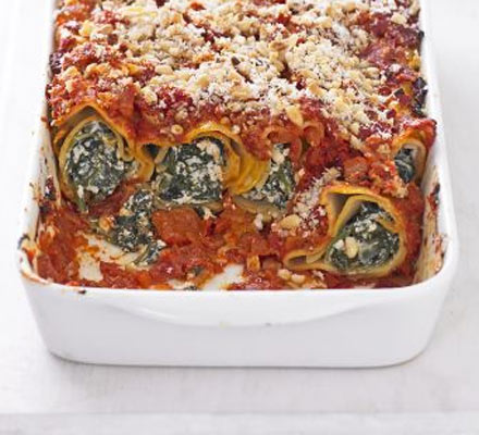 Tofu & spinach cannelloni