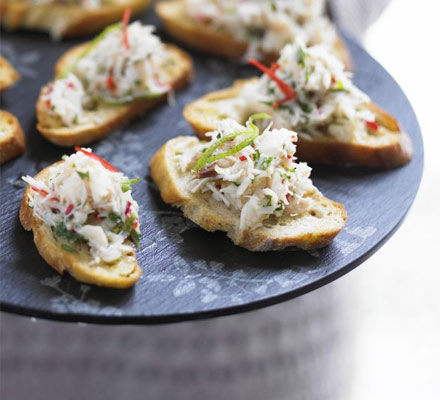 Crab, lime & chilli toasts