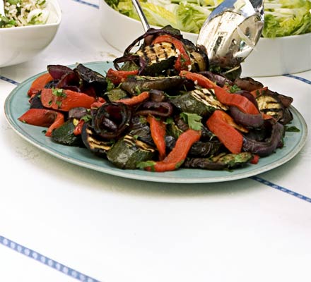 Grilled & marinated summer vegetables
