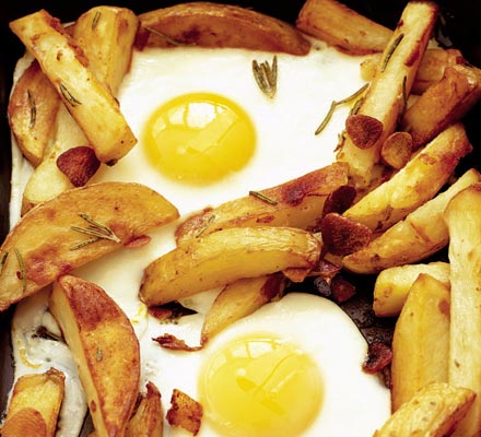 Oven egg & chips