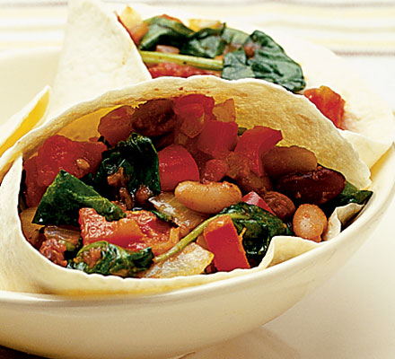 Spinach & tomato tortillas