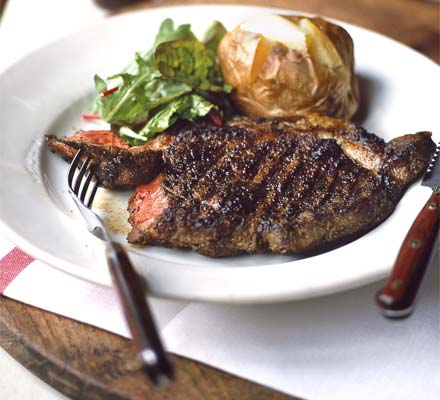 Porcini-rubbed steak