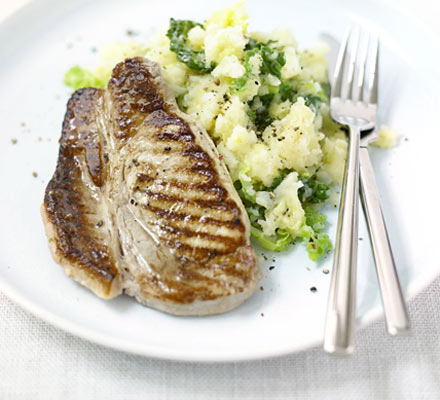 Pork with swede colcannon