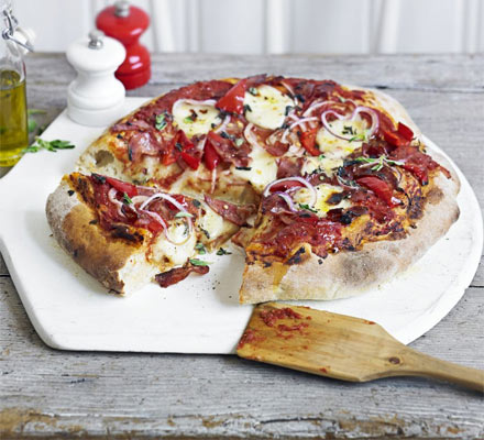 Salami & peppadew pizza