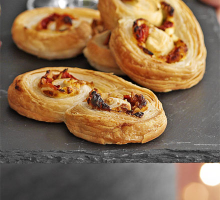 Red pepper, walnut & goat’s cheese palmiers
