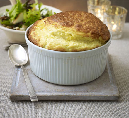 Cheeseboard soufflé & seasonal salad