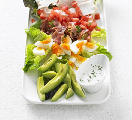 Cobb salad with buttermilk ranch dressing