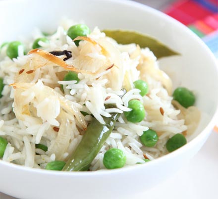 Pilau with peas