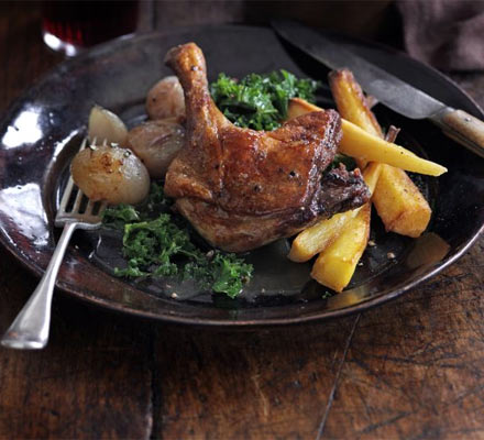 Duck legs braised with Seville oranges