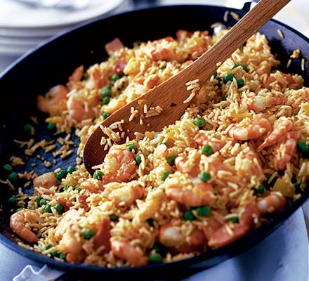 Spiced rice with prawns